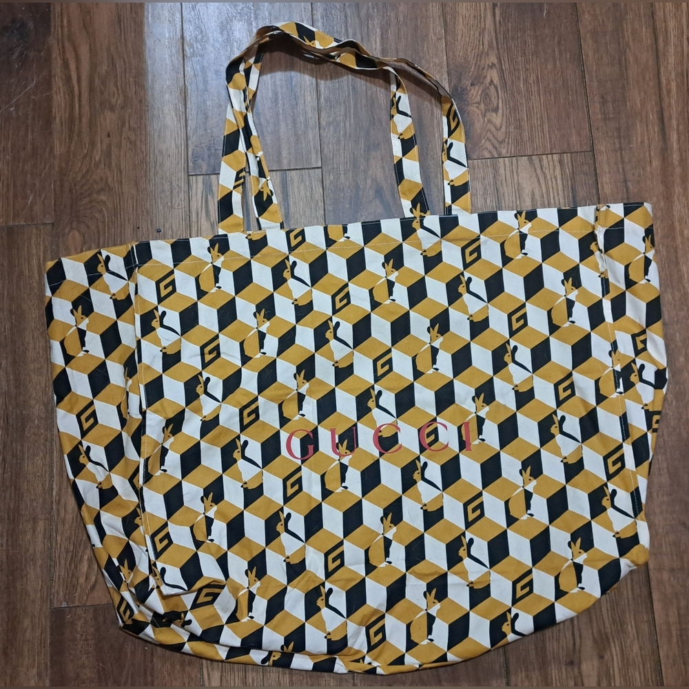 Gucci shopping bag Tote Gift Bag Large Travel XL17.5h x 7.5d x 22w - Picture 4 of 6